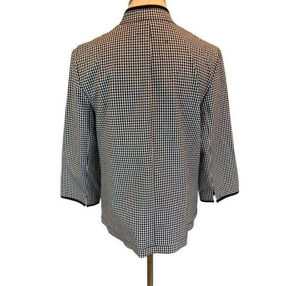 14 RQT Women's Black White Gingham Lightweight Jacket Button Up - Picture 4 of 8